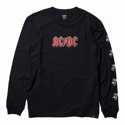 DC AC/About To Rock Long Sleeve Men's Black T-Shirt Australia WNS-014